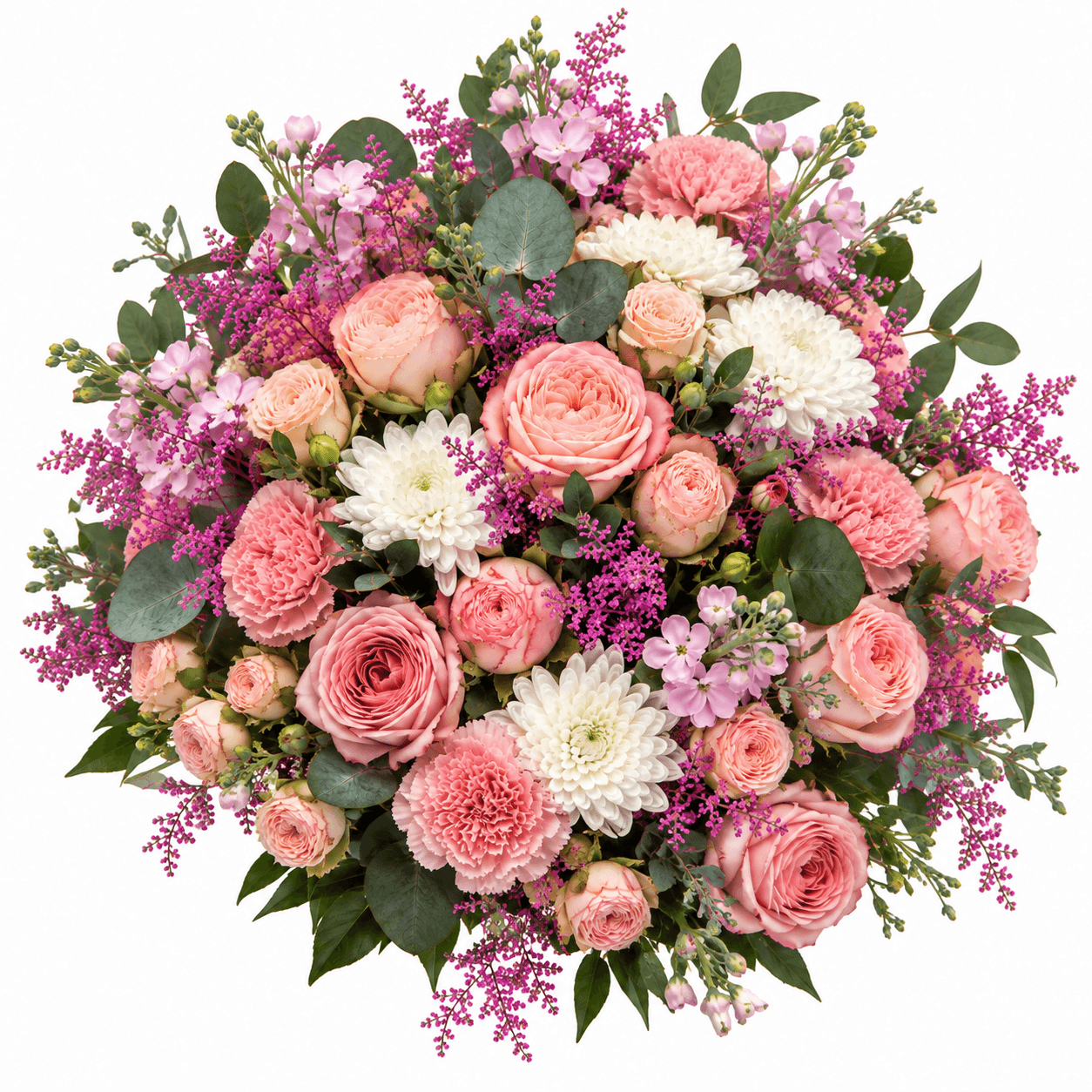 Mixed Rose & White Chrysanthemum Bouquet
